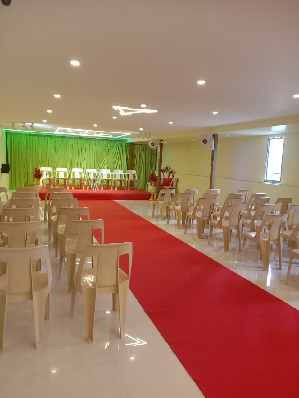 Event hall arranged for a function