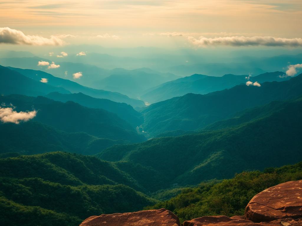 Layered green mountain ranges seen from Bisle Ghat viewpoint